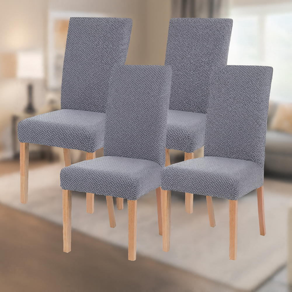 Housses de chaise en velours extensibles lavables (lot de 4)