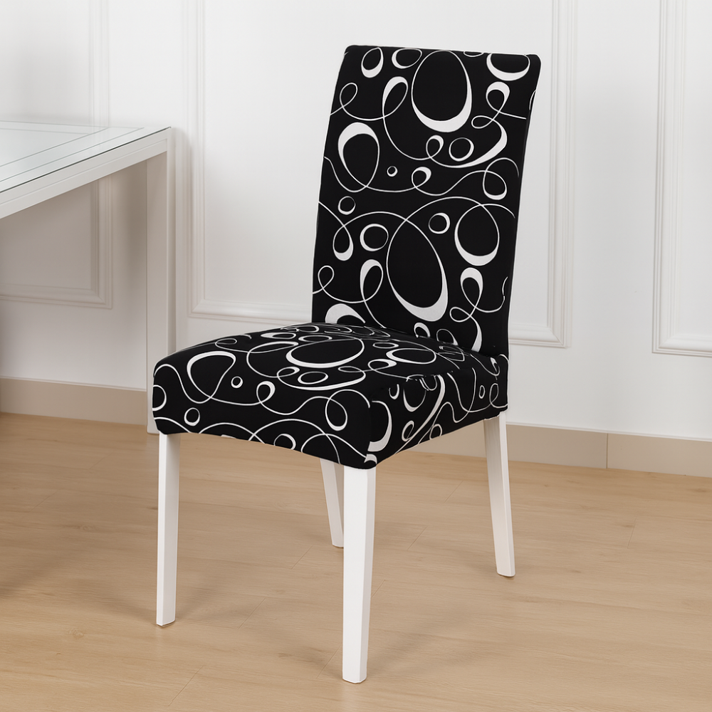 Housses de chaise géométriques extensibles en spandex (lot de 4)