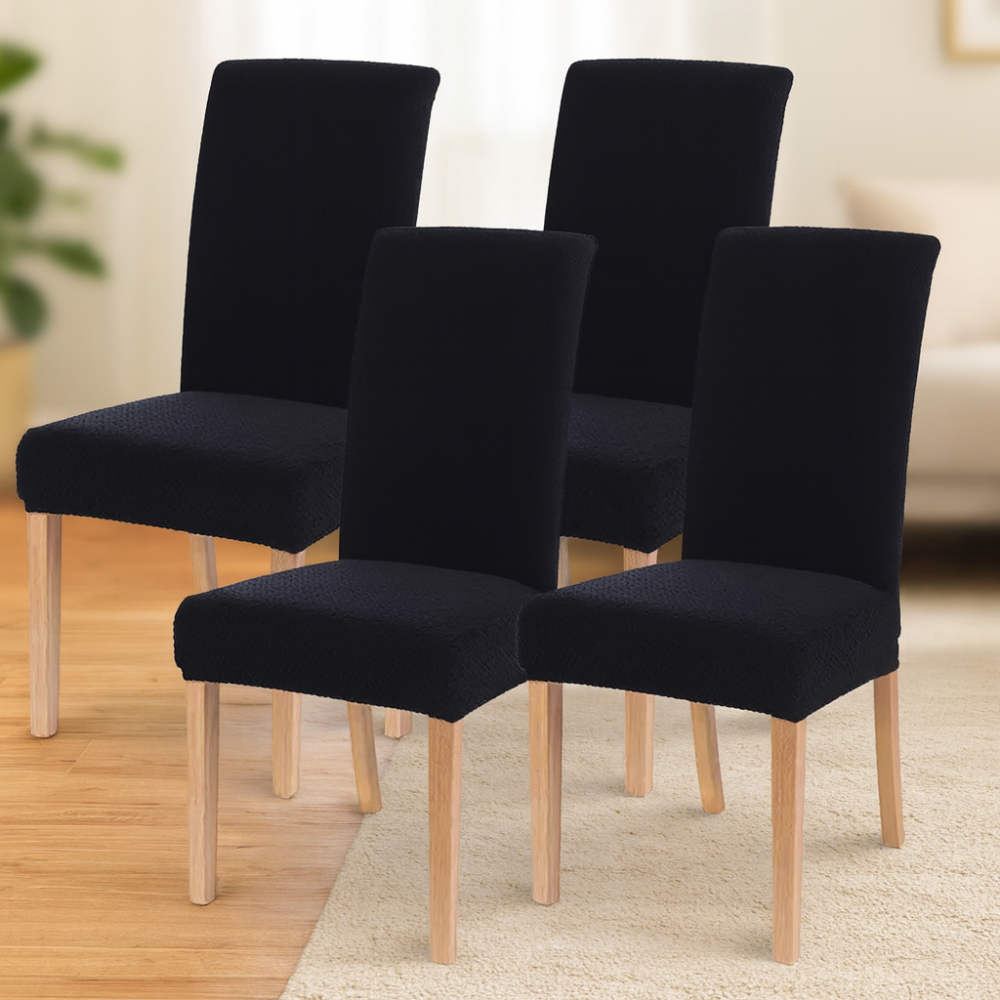 Housses de chaise en velours extensibles lavables (lot de 4)