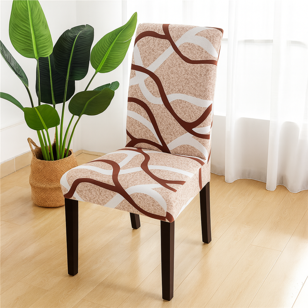 Housses de chaise géométriques extensibles en spandex (lot de 4)