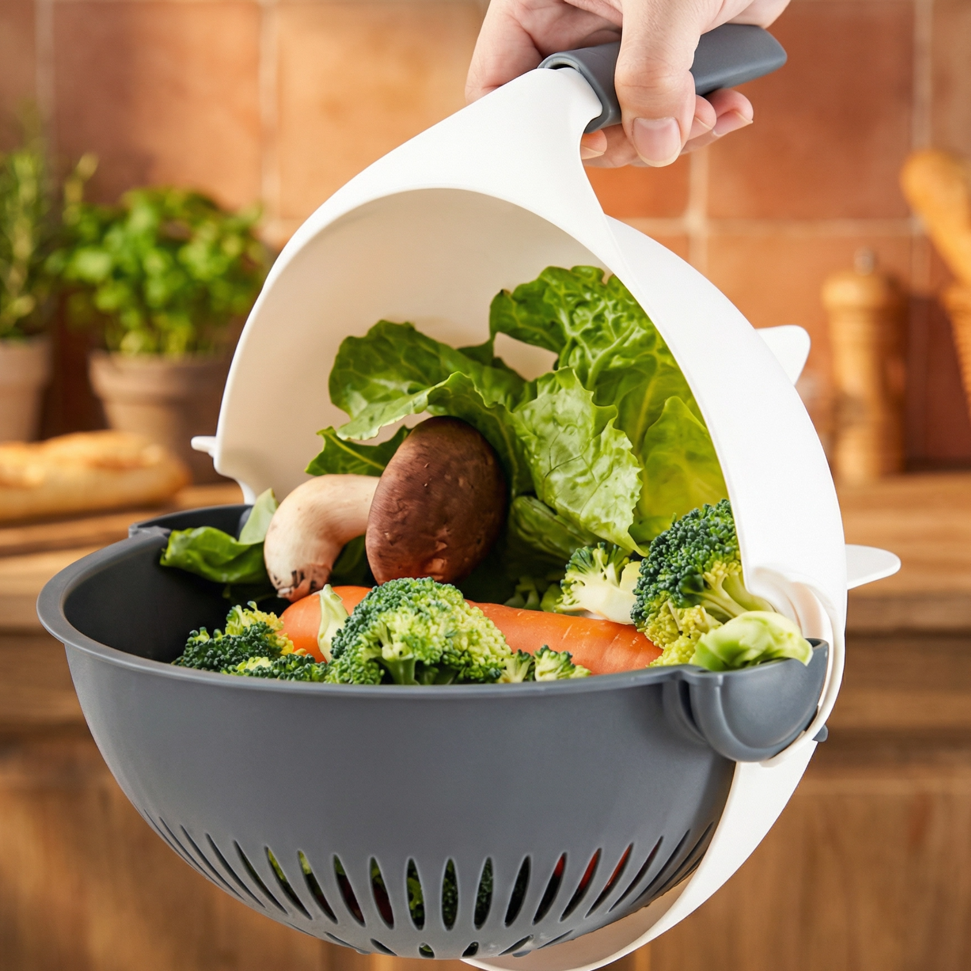 Mandoline Coupe-Légumes 9 en 1 Multifonction avec Égouttoir | Râpe Cuisine, Lames Interchangeables, Préparation Rapide