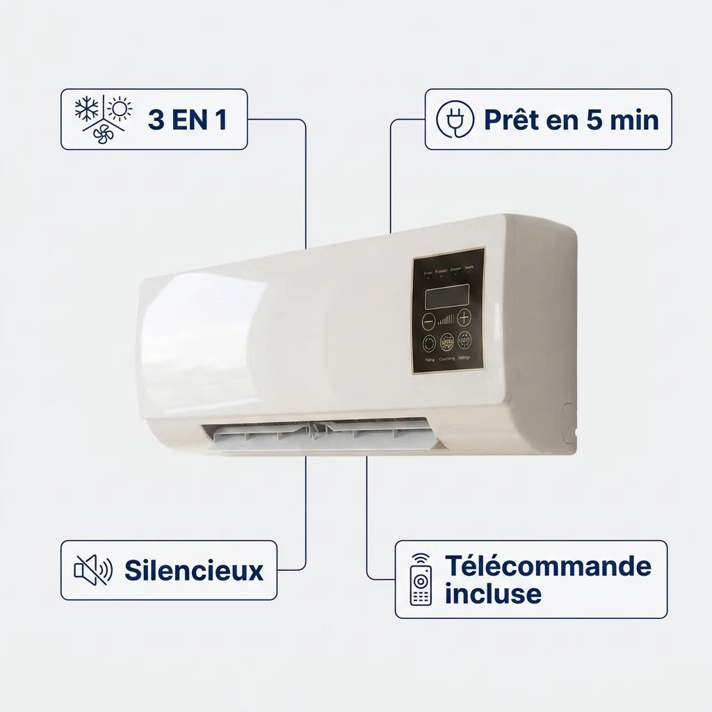 Rafraîchisseur d'Air Réversible 2-en-1 | Frais l'Été, Chaud l'Hiver