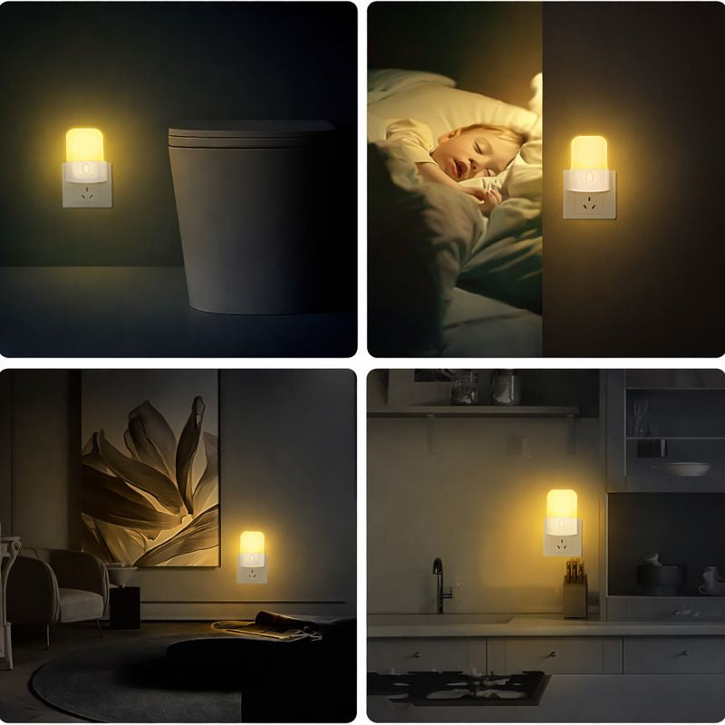 Veilleuse LED avec capteur de lumière – Intensité réglable, éclairage automatique, basse consommation