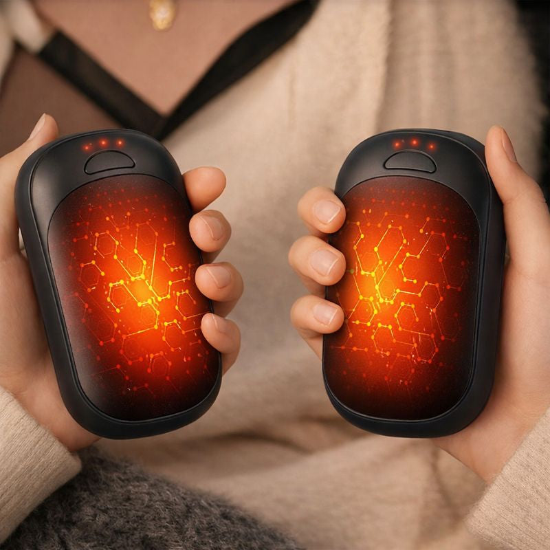 HandHeat | Chauffe-mains rechargeable réutilisable – Lot de 2, portable et magnétique pour l’hiver