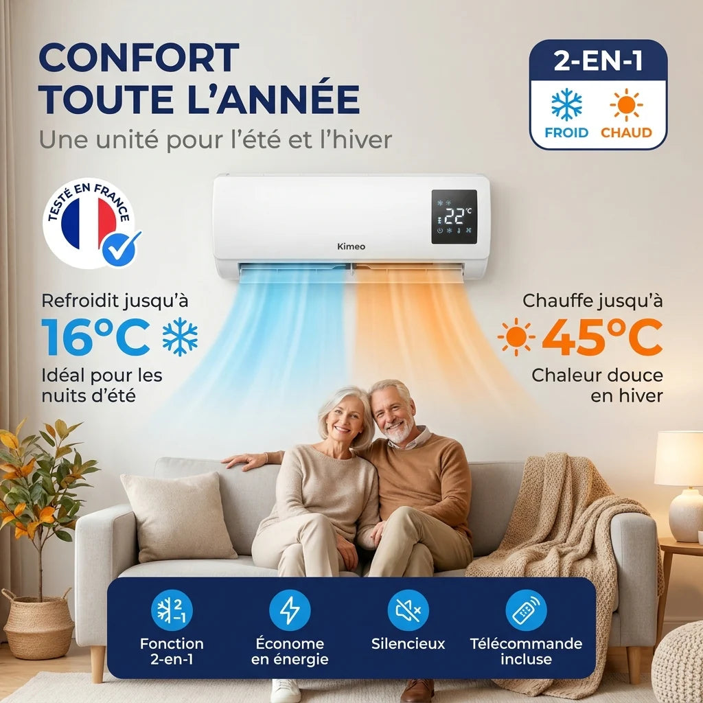 Rafraîchisseur d'Air Réversible 2-en-1 | Frais l'Été, Chaud l'Hiver
