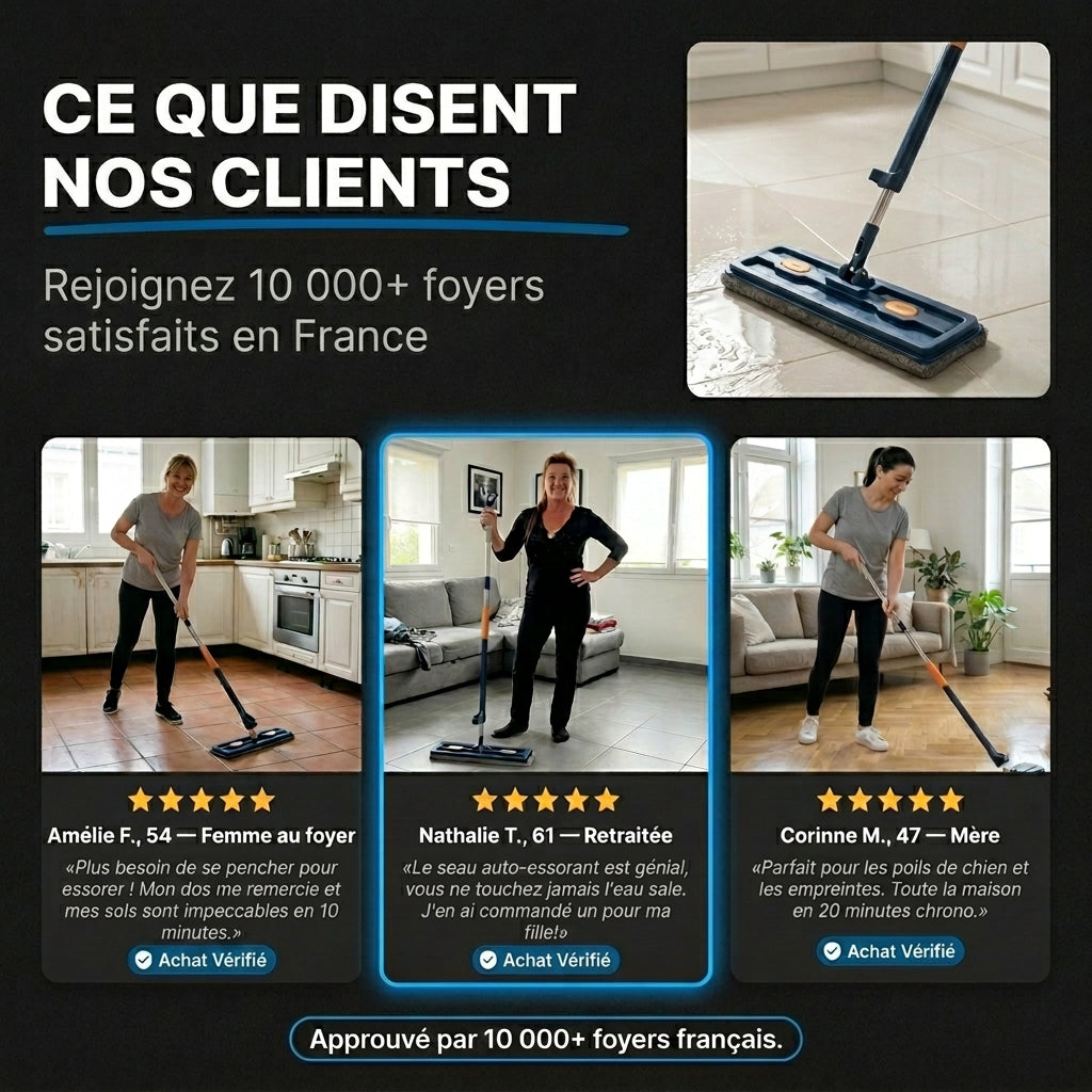 Cleanova | Balai serpillière rotatif avec technologie essorage intégré
