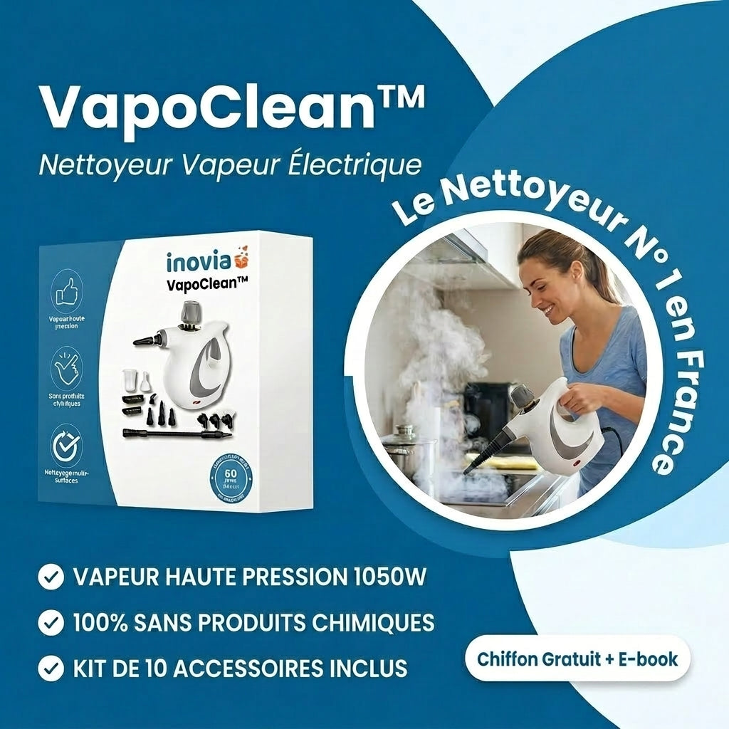 VapoClean™ | Nettoyeur à Vapeur Électrique Haute Pression | Multi-Usages Sans Produits Chimiques