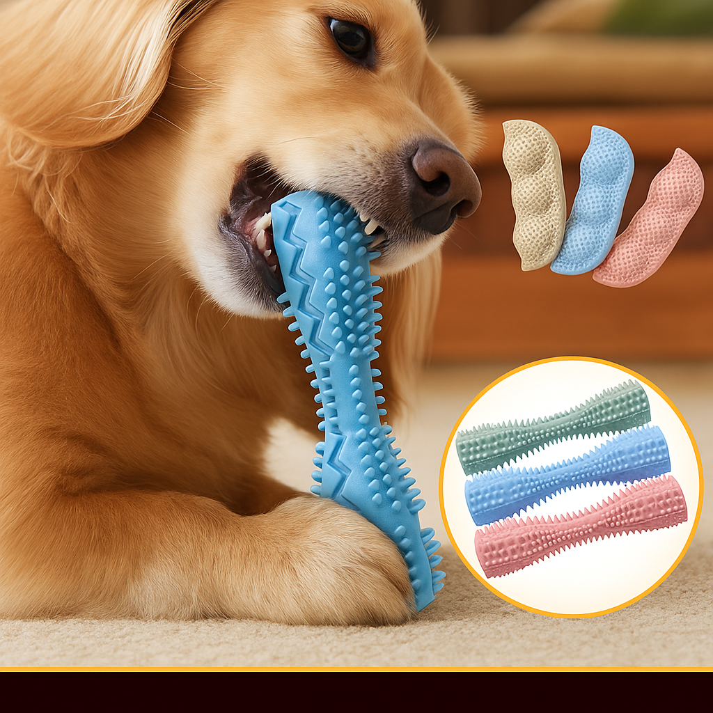 Bâtonnet Molaire en Caoutchouc Souple pour Chiens