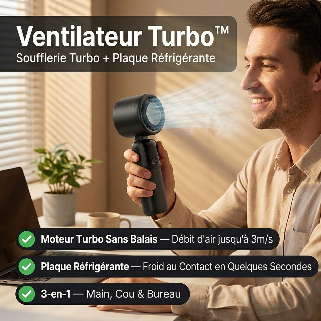 Ventilateur portable turbo | Plaque réfrigérante