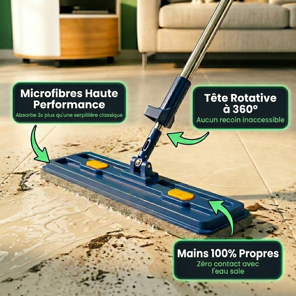 Cleanova | Balai serpillière rotatif avec technologie essorage intégré