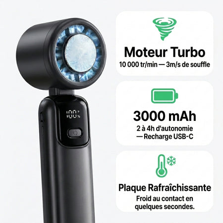 Ventilateur portable turbo | Plaque réfrigérante