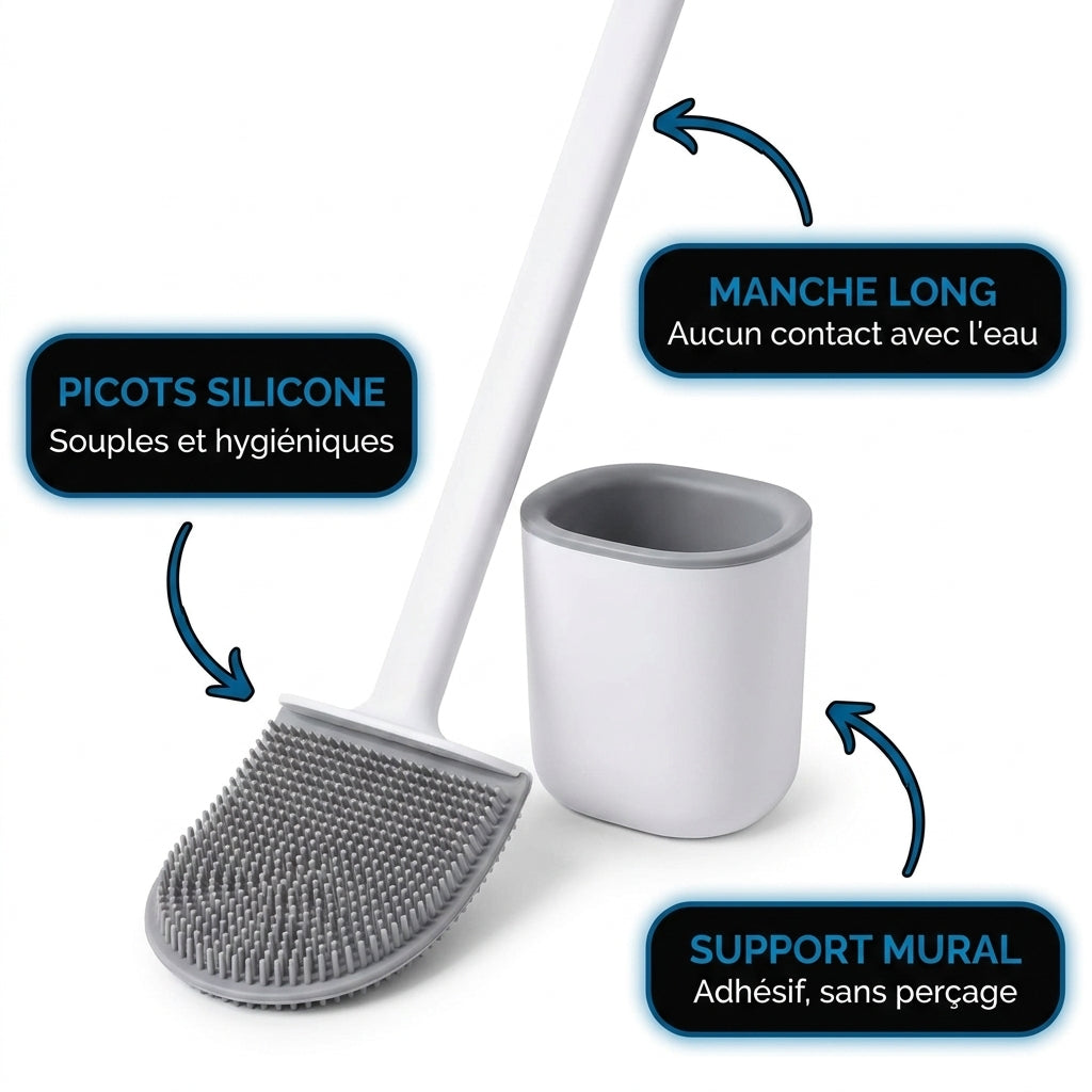FlexiWC – Brosse WC en silicone souple et efficace