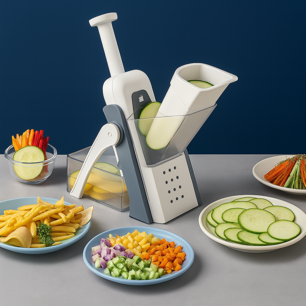 Slicéo – Mandoline manuelle multifonction en acier inoxydable
