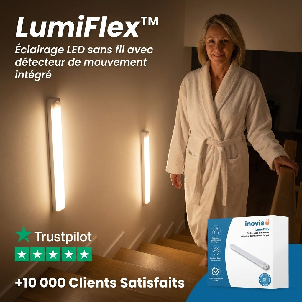 LumiFlex – Éclairage LED 30cm sans fil avec détecteur de mouvement intégré