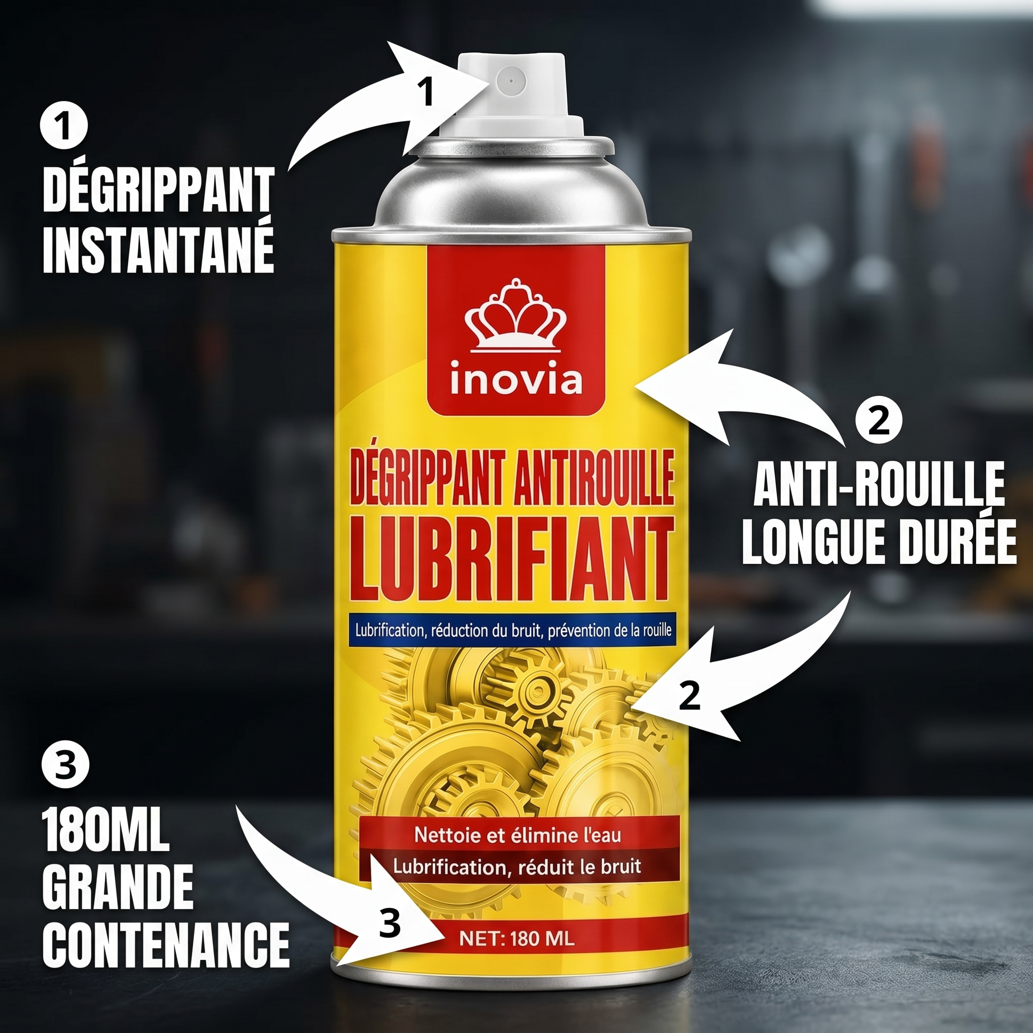 Spray antirouille B30 Pro | Spray 3-en-1 : nettoie, lubrifie et protege