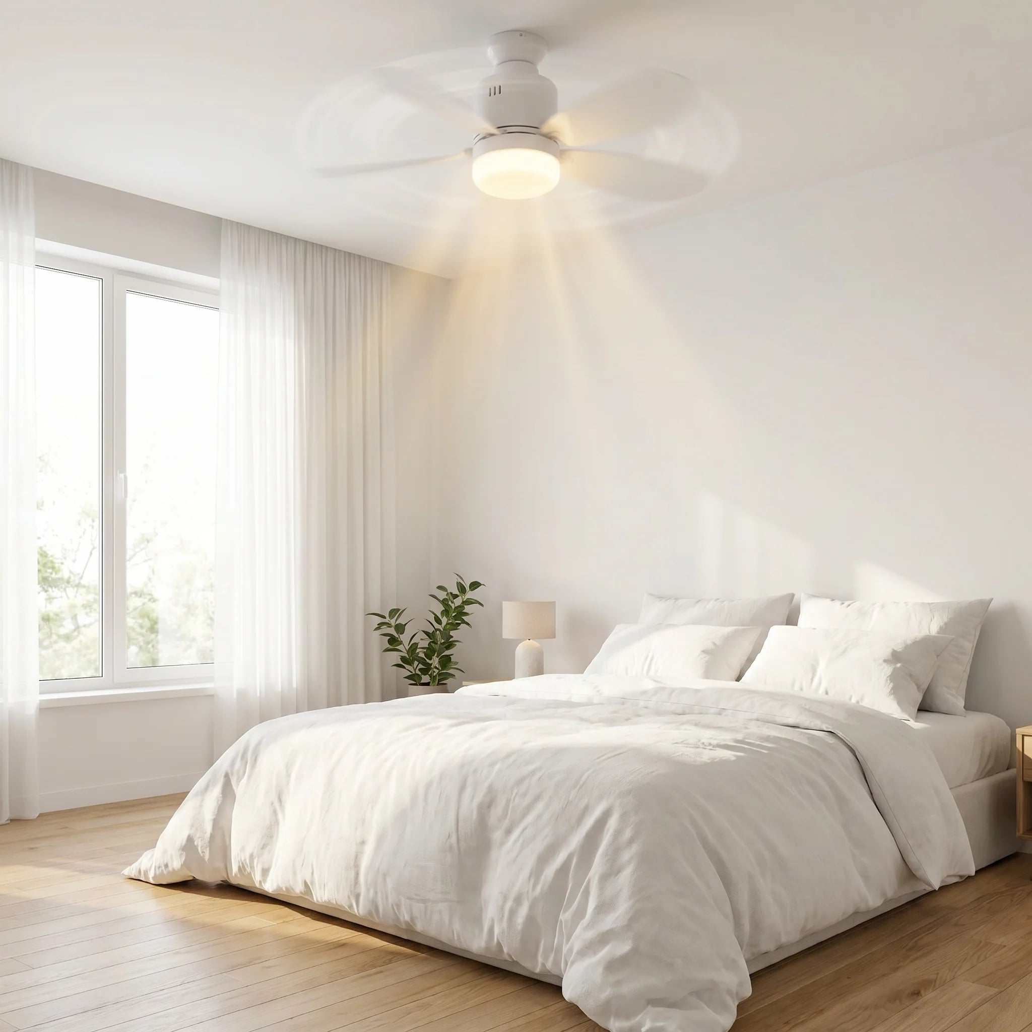 V10 Pro | Ventilateur de Plafond avec LED Silencieux & Connecté | Ventilateur Plafonnier 5 Pales avec Télécommande