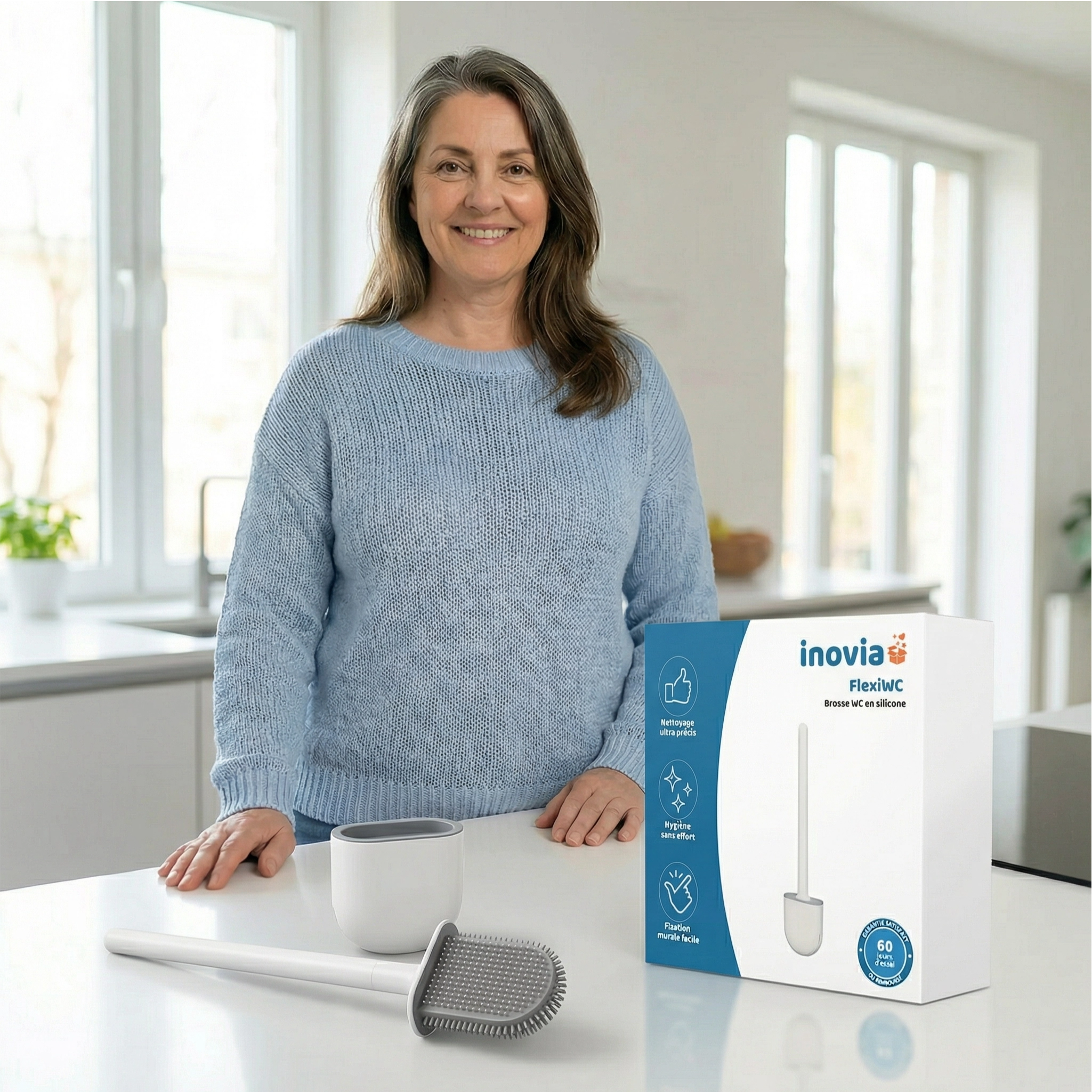 FlexiWC – Brosse WC en silicone souple et efficace