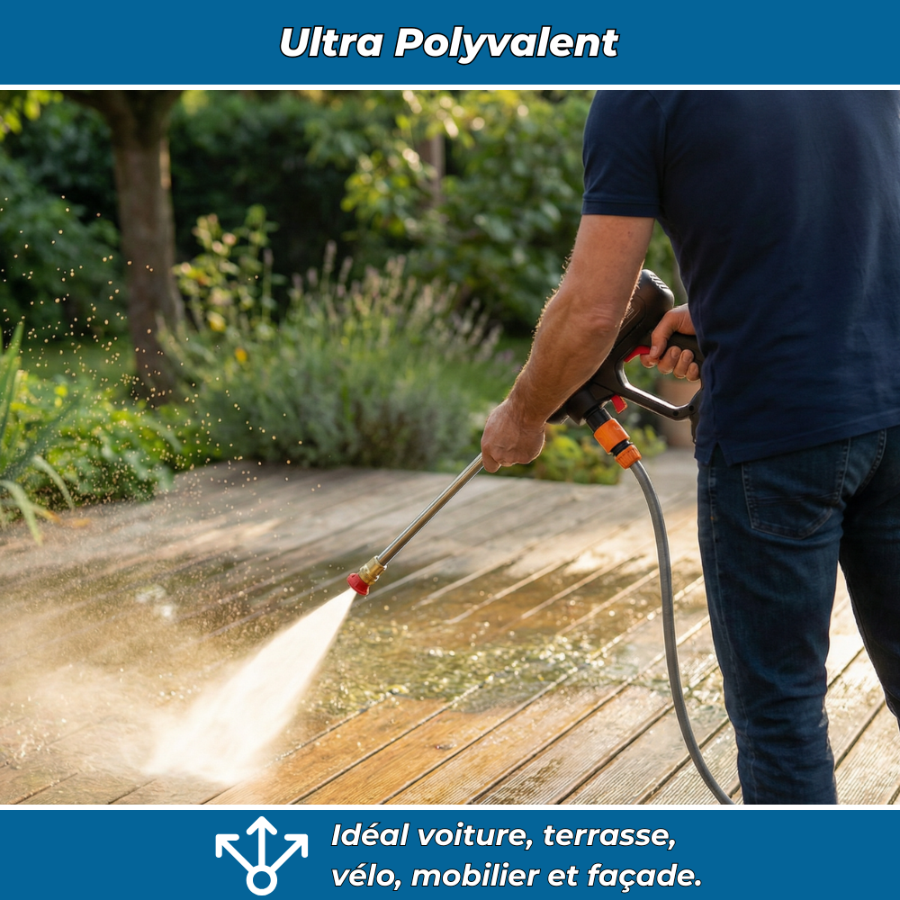HydroClean PRO | Nettoyeur Haute Pression Électrique 21V Sans Fil | 50 Bars Portable avec Batterie