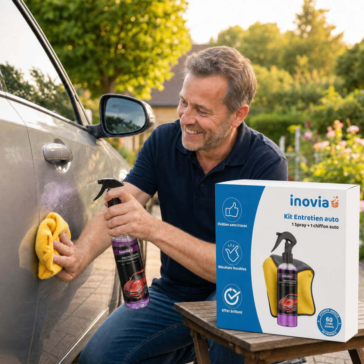 P10 | Spray rénovateur carrosserie | Protège, fait briller et atténue les micro-rayures en un seul geste.