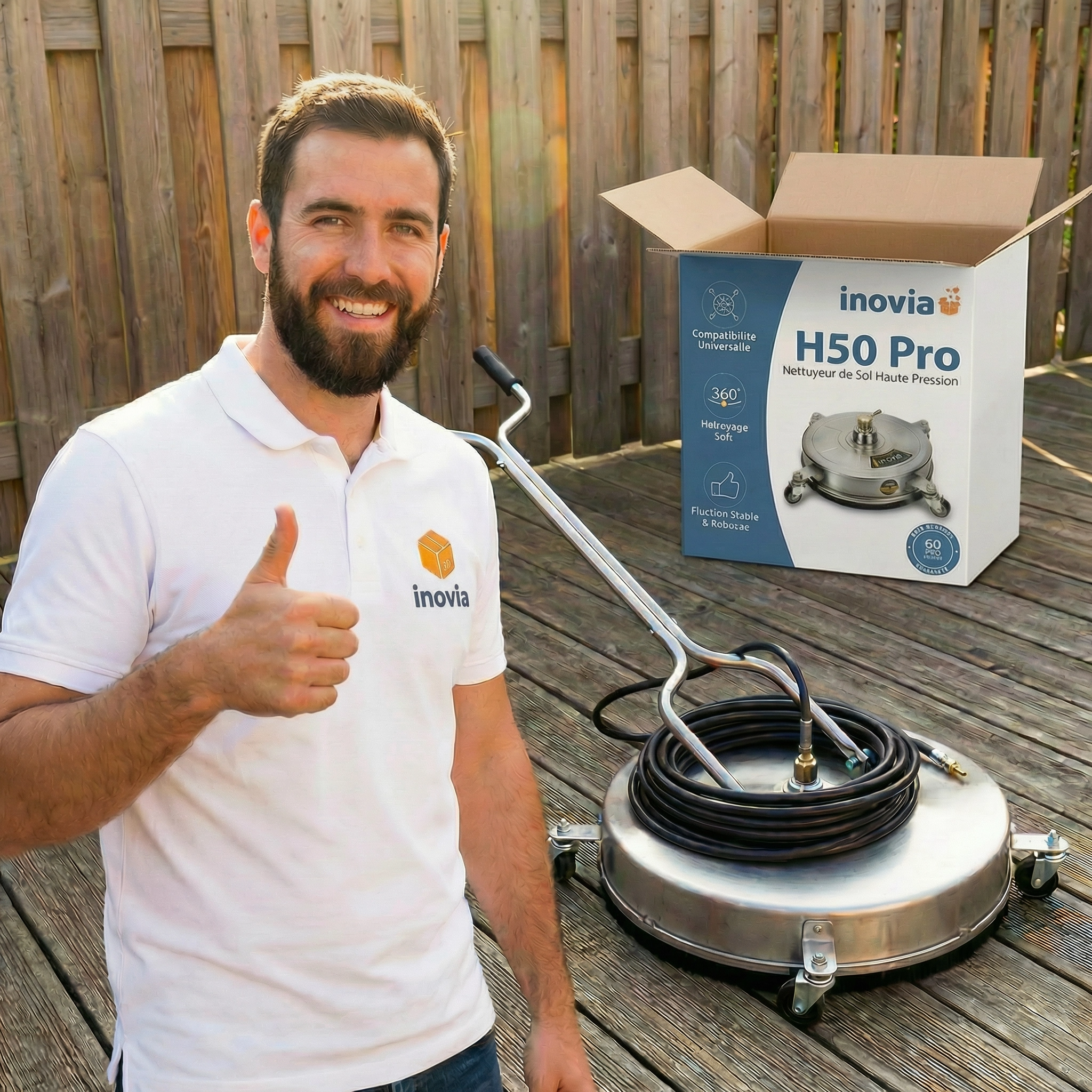 H50 Pro | Nettoyeur Haute Pression Rotatif | Nettoyeur de Surface pour Terrasses & Allées