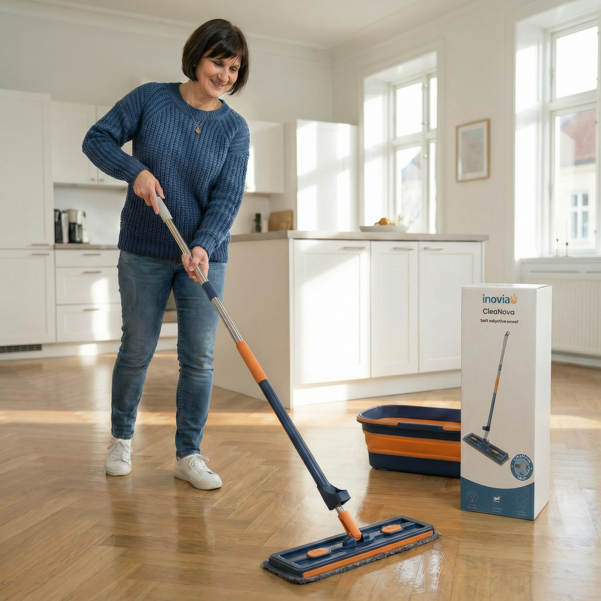 Cleanova | Balai serpillière rotatif avec technologie essorage intégré