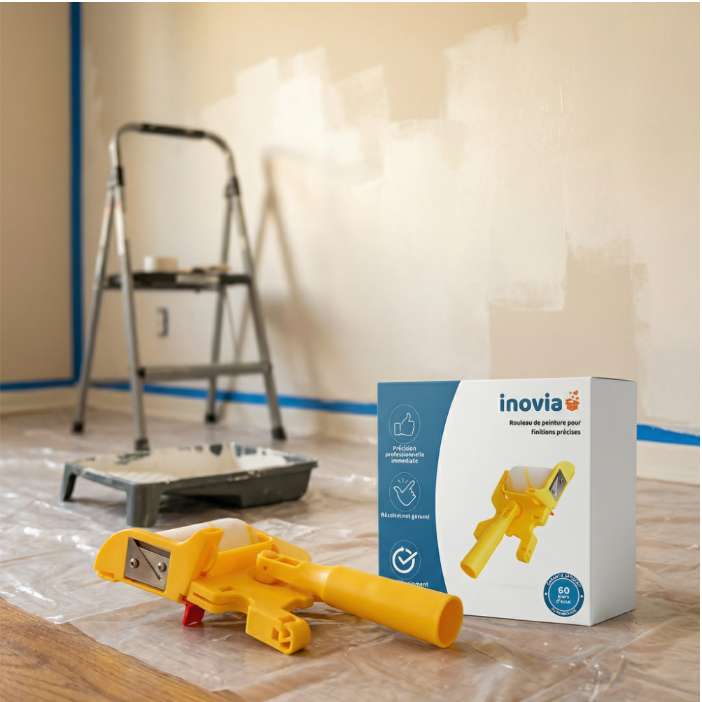 Paint Master | Rouleau de peinture pour bordures parfaites avec guide de précision anti-débordement