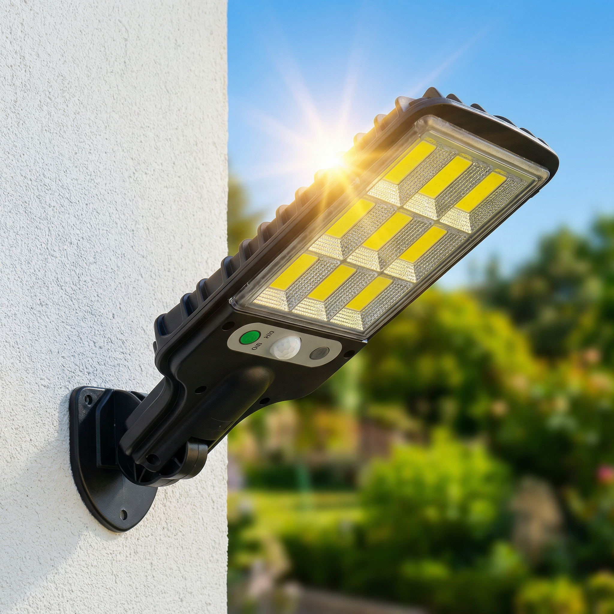 Projecteur LED Solaire Extérieur à Capteur de Mouvement – Lampe Murale Étanche avec Télécommande