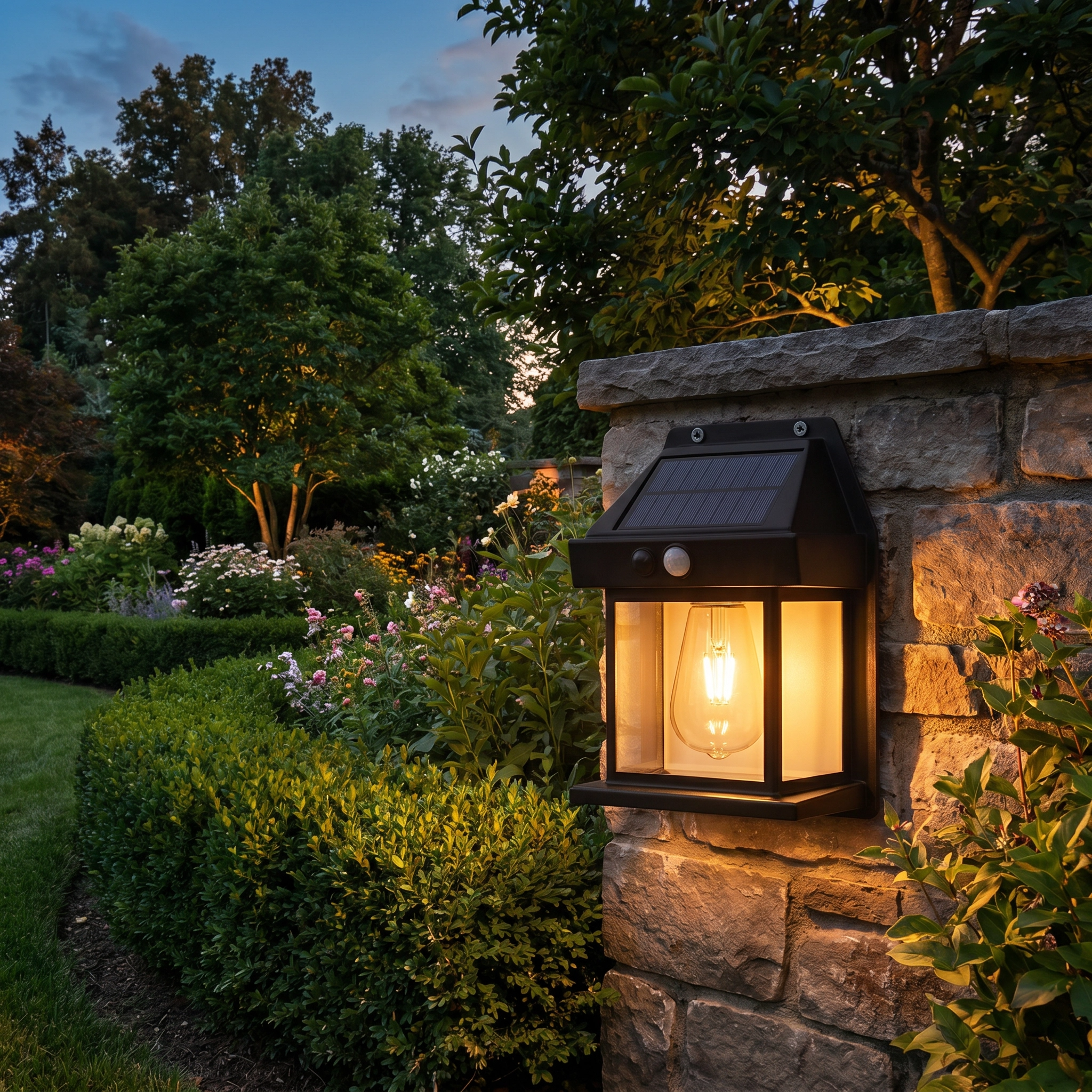 Lampe Murale Solaire LED Extérieure Étanche IP65 avec Détecteur de Mouvement